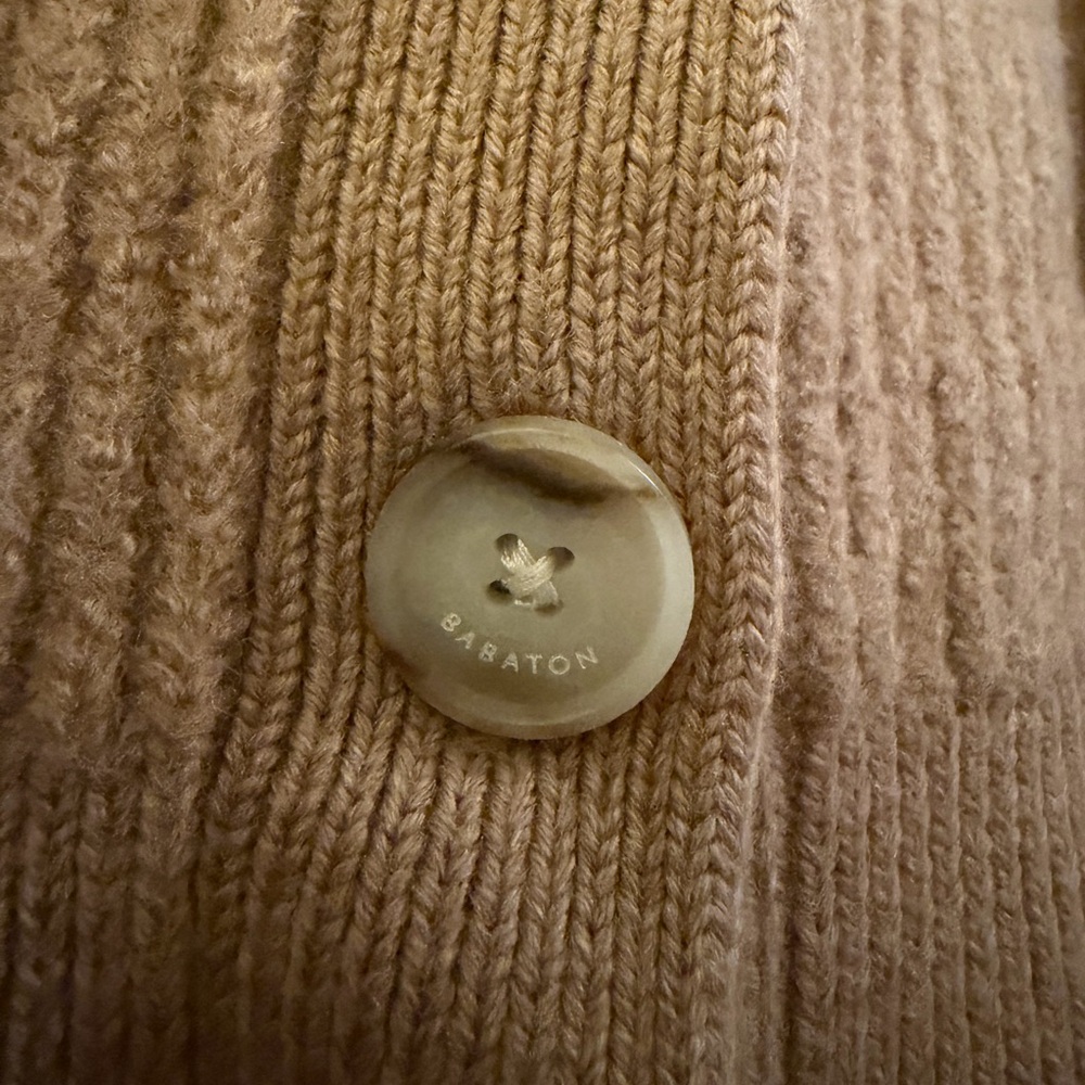Babaton Ribbed Tan Cardigan Cropped - Picture 4 of 5